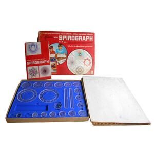 Vintage 1967 Spirograph Kenner #401 Blue Tray Near Complete w/Instruction Book